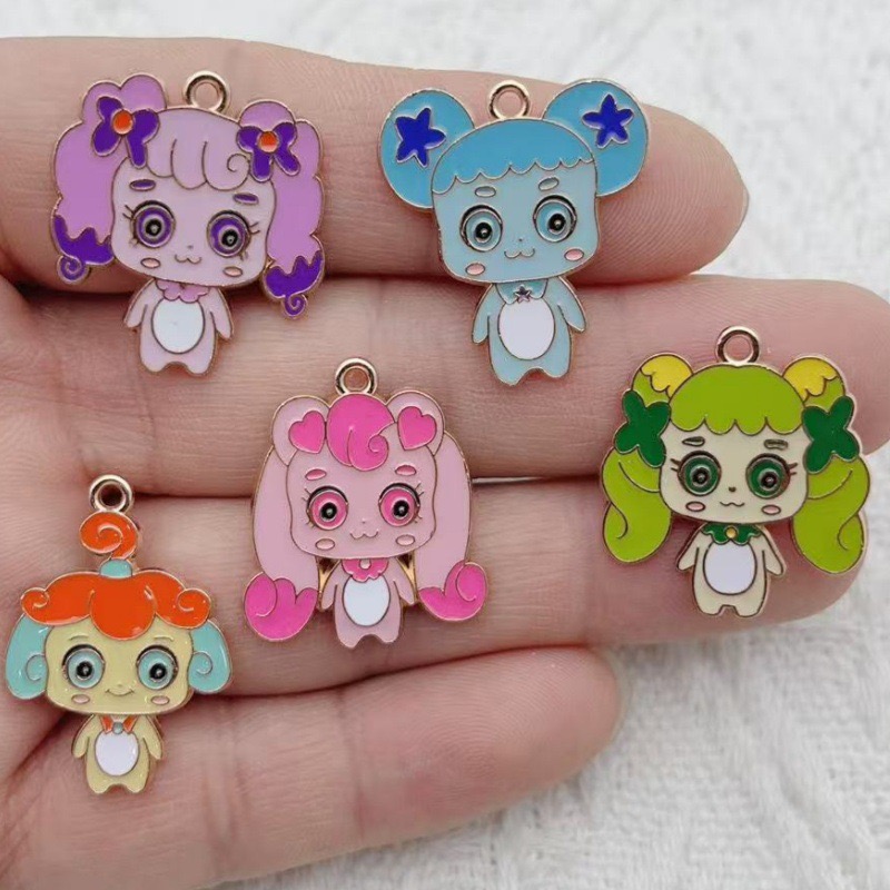 Drop Earrings - 10pcs 만화 귀여운 드립 오일 합금
