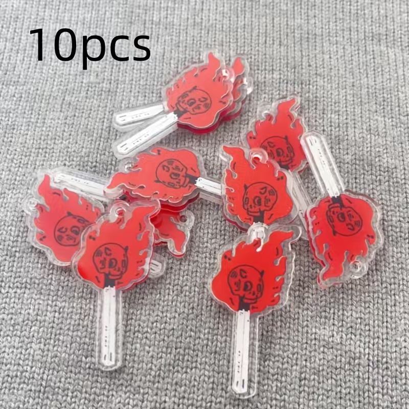 Drop Earrings - 10개 아크릴 해골 펜던트, DIY 쥬얼리