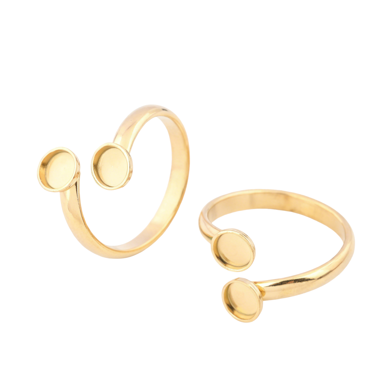 Gold Plated Ring - 10개 스테인리스 스틸 조절 가능한 금도금