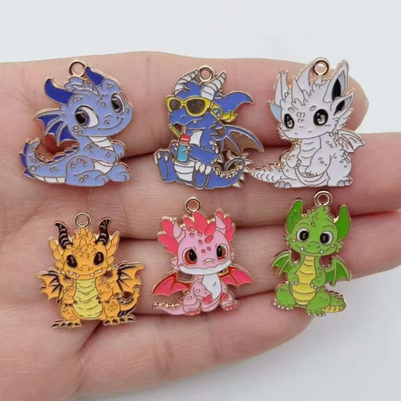 Drop Earrings - 10pcs 개인화 된 작은 비행 드래곤
