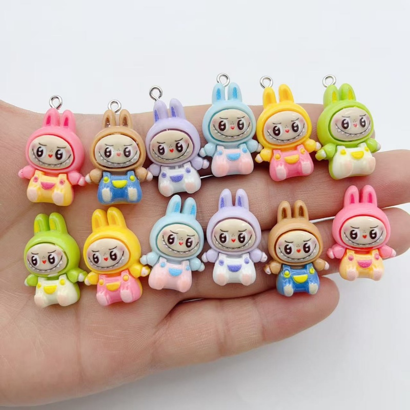 Drop Earrings - 10Pcs Kawaii 토끼 딸기 하우스 수지