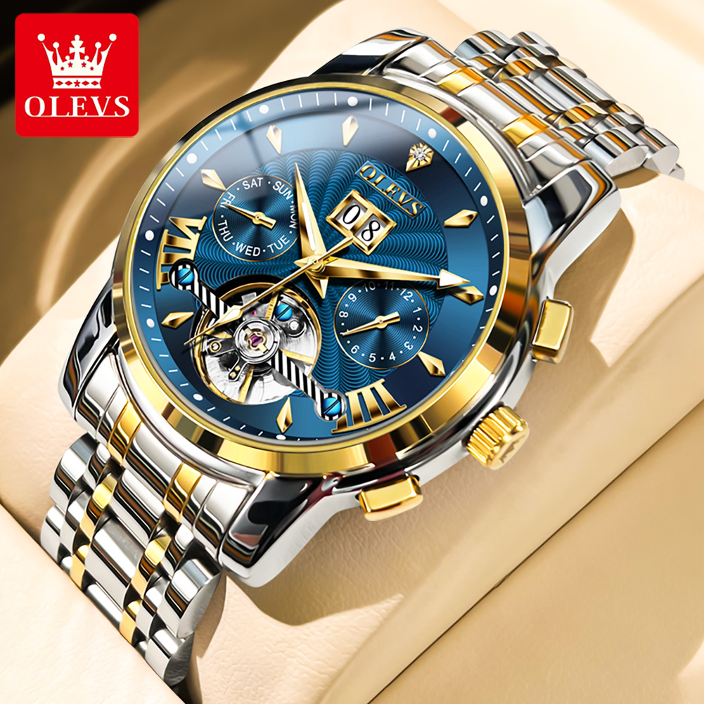 Mens Mechanical Watch - OLEVS 남성 시계 럭셔리 패션 고급