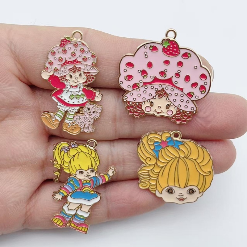 Drop Earrings - 10pcs 귀여운 어린 소녀 에나멜 금속