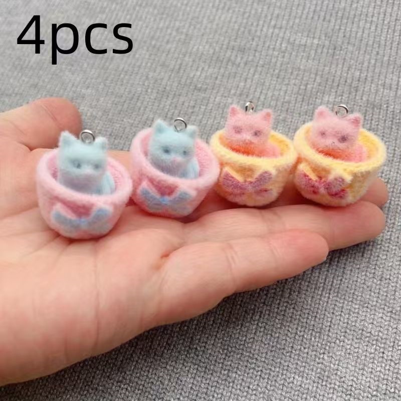 4개입 3D 플러시 레진 고양이 펜던트, DIY 쥬얼리 - Drop Earrings 리뷰 및 가격
