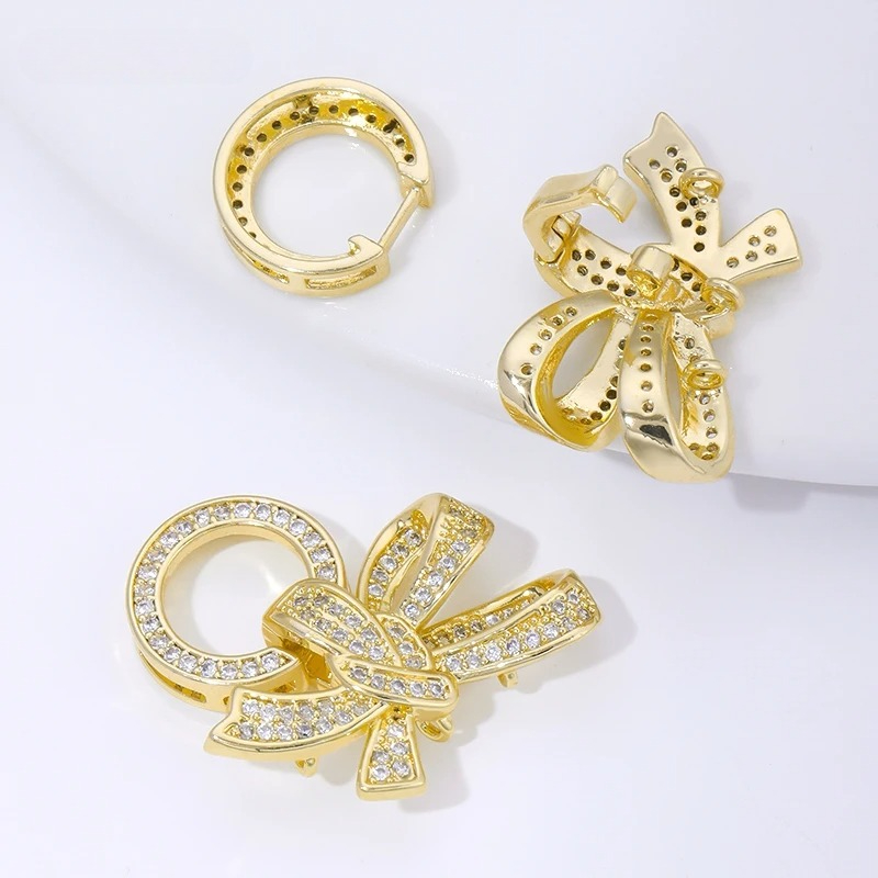 18K 금도금 진주 클래스프 커넥터 지르콘 3링 나비  - Gold Plated Ring 리뷰 및 가격