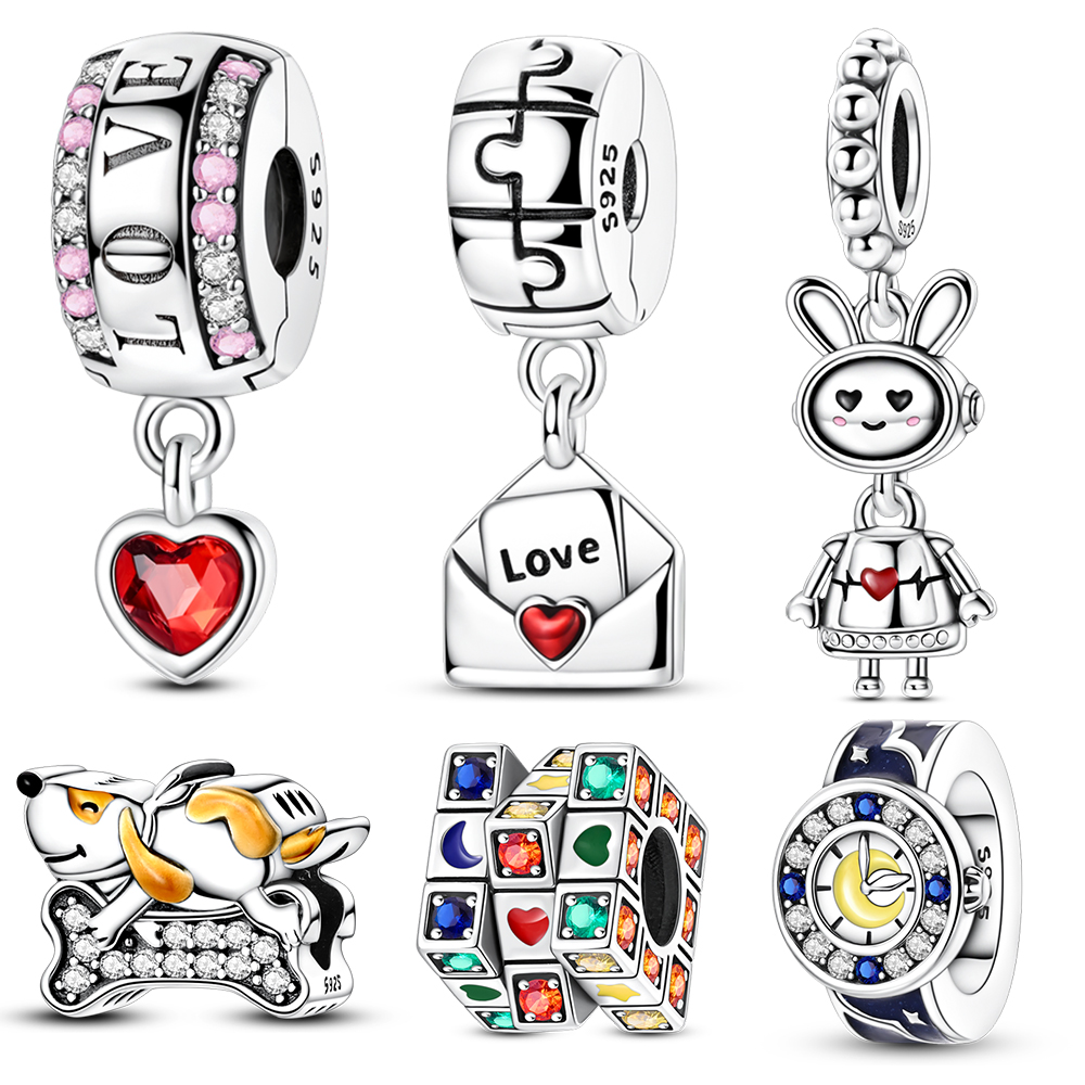 925 스털링 실버 슬라이딩 페이스 토끼 & 편지 &  - Jewelry Watches Brands 리뷰 및 가격