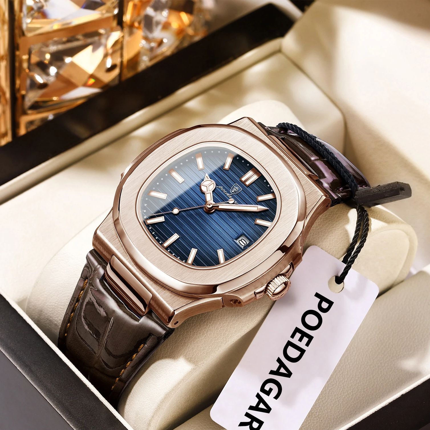 포에다가 비즈니스 남성용 시계 날짜 방수 야광 가죽 클 - Rg Watches & Jewelry Gmbh 리뷰 및 가격