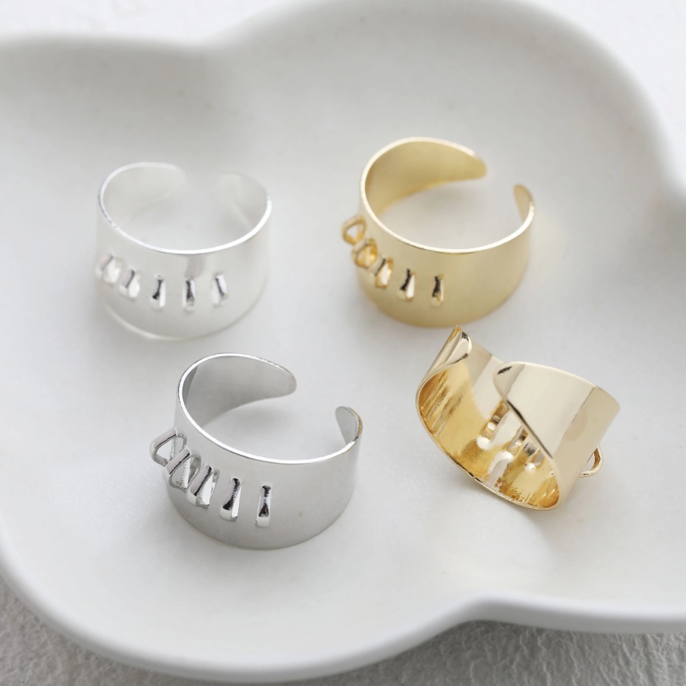 보석에 대 한 교수형 구멍이 있는 4PCS 황동 반지  - Gold Plated Ring 리뷰 및 가격