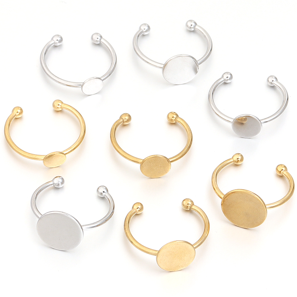 5Pcs/Lot 스테인리스 금은 빈 기초를 도금했습니다 - Gold Plated Ring 리뷰 및 가격
