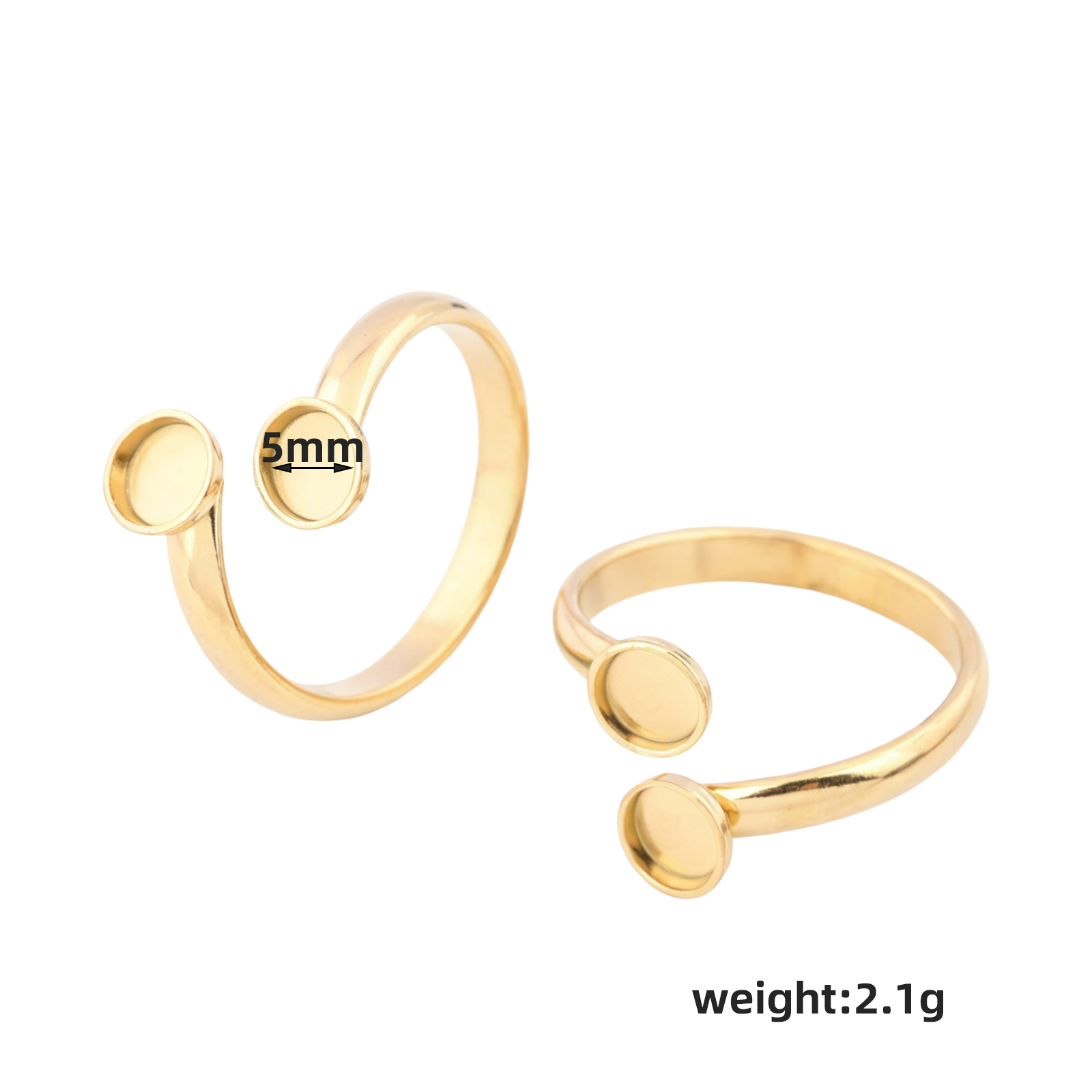 10개 스테인리스 스틸 조절 가능한 금도금 링 블랭크, - Gold Plated Ring 리뷰 및 가격