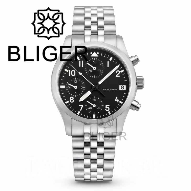 BLIGER 풀 블랙 브러시드 38mm VK67 쿼츠  - Mens Mechanical Watch 리뷰 및 가격