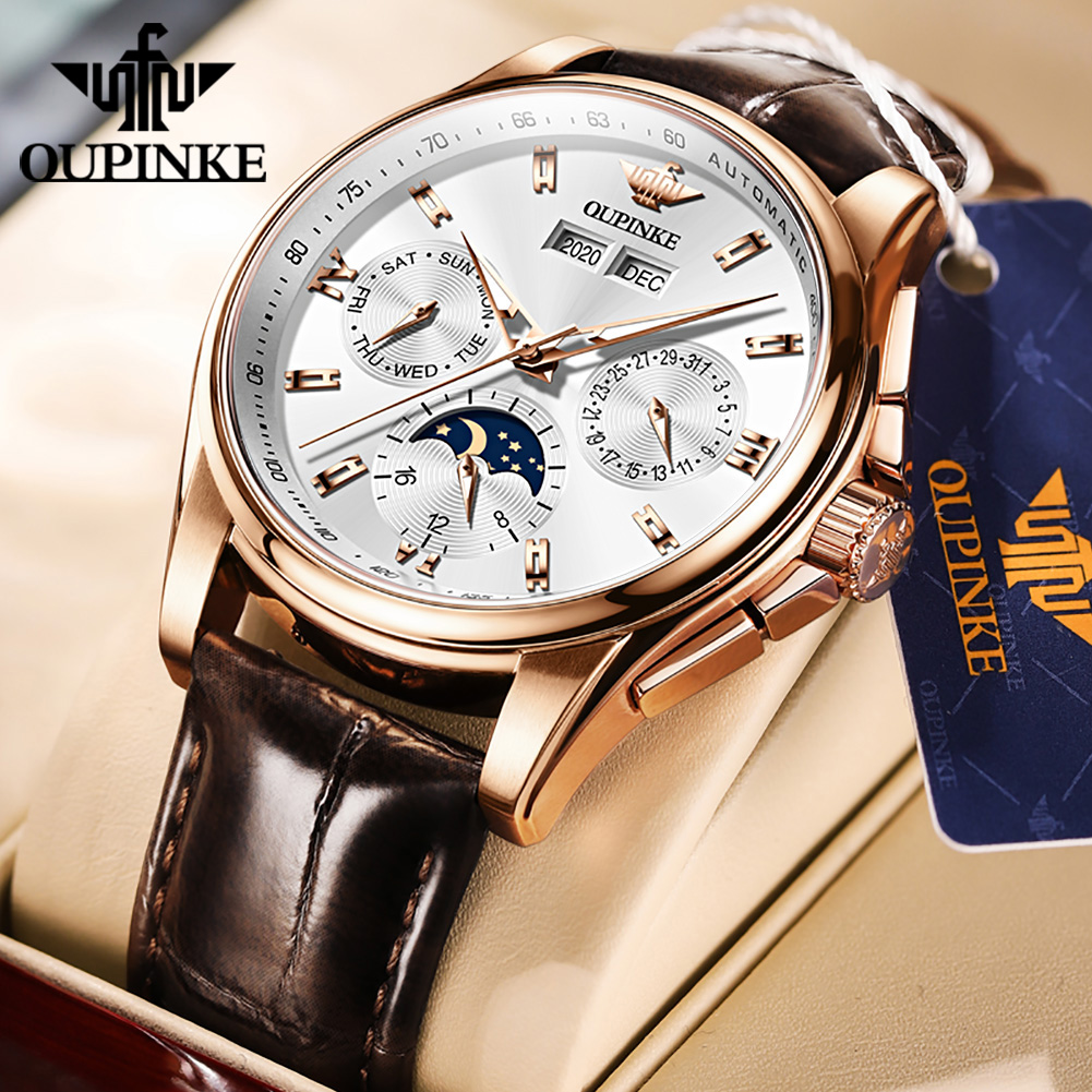 OUPINKE 남성용 시계 캐주얼 트렌드 가죽 스트랩  - Mens Mechanical Watch 리뷰 및 가격
