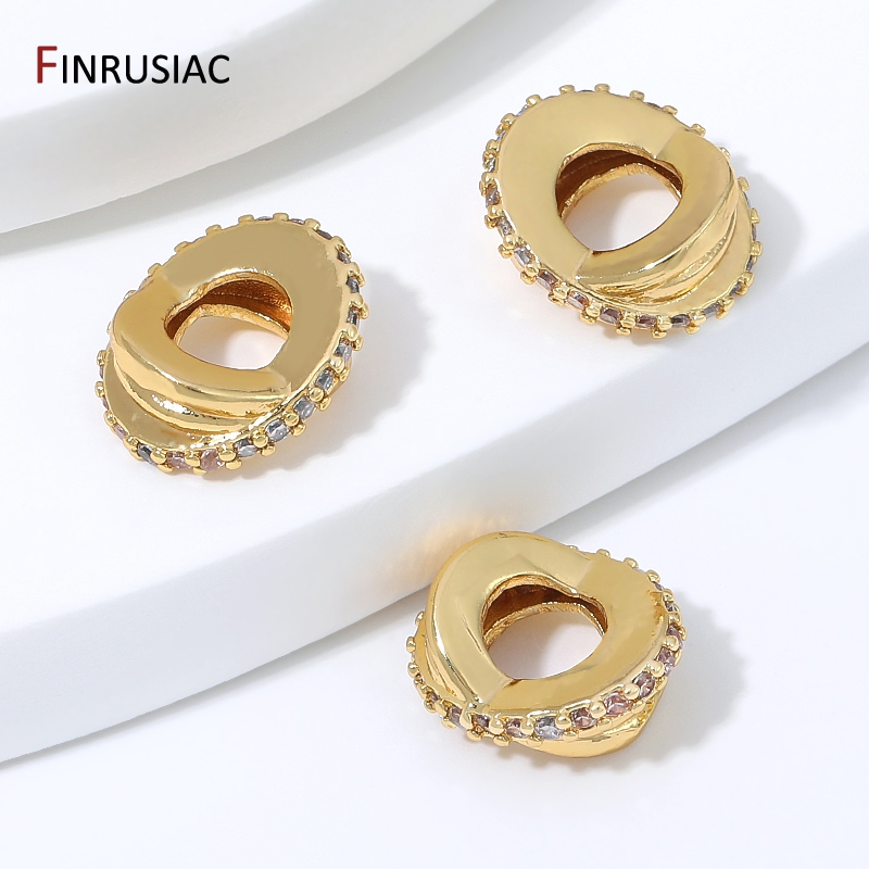18K 금도금 황동 지르콘 트위스트 링 스페이서 비즈, - Gold Plated Ring 리뷰 및 가격