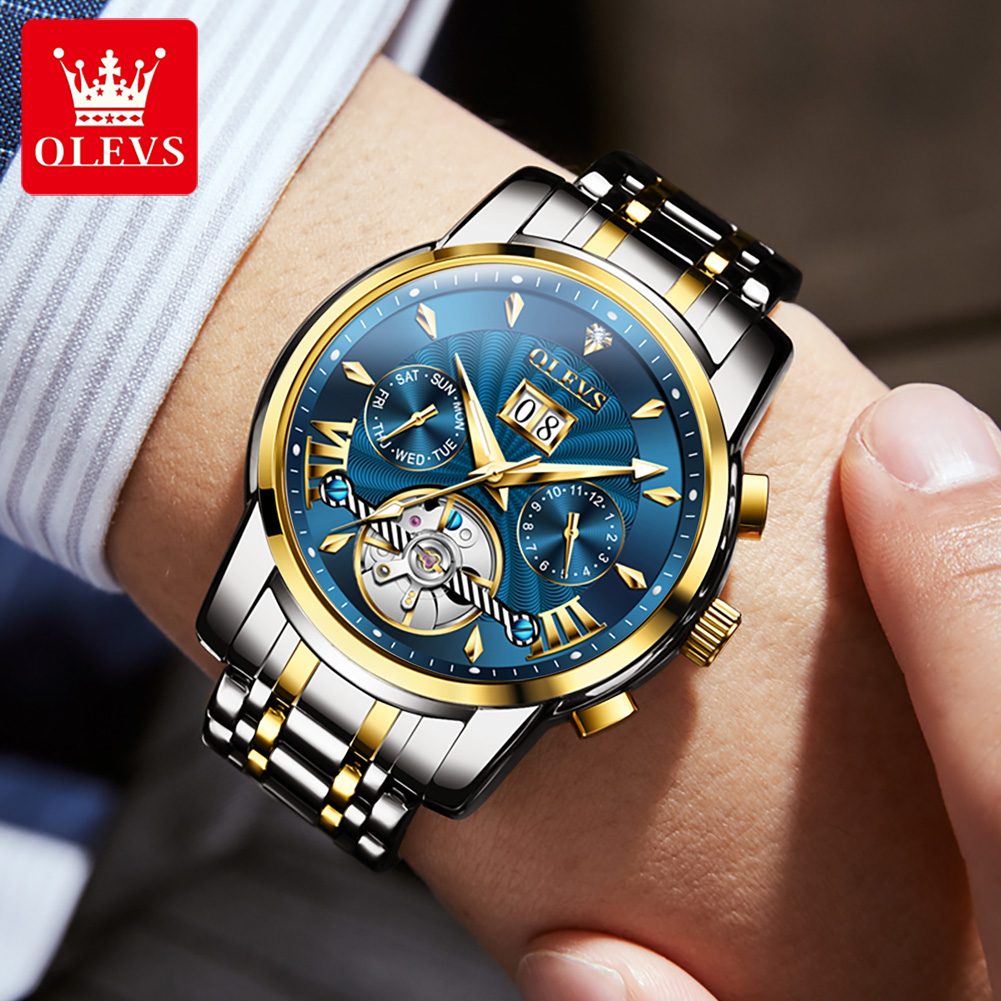 OLEVS 남성 시계 럭셔리 패션 고급 스틸 스트랩 캘 - Mens Mechanical Watch 리뷰 및 가격