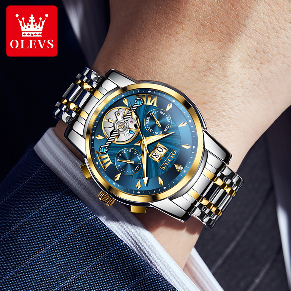OLEVS 남성 시계 럭셔리 패션 고급 스틸 스트랩 캘 - Mens Mechanical Watch 리뷰 및 가격