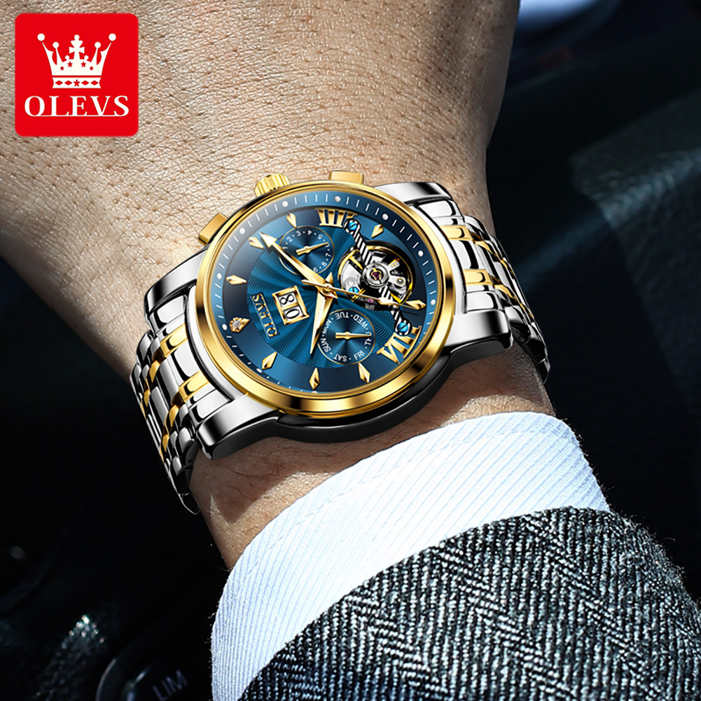 OLEVS 남성 시계 럭셔리 패션 고급 스틸 스트랩 캘 - Mens Mechanical Watch 리뷰 및 가격