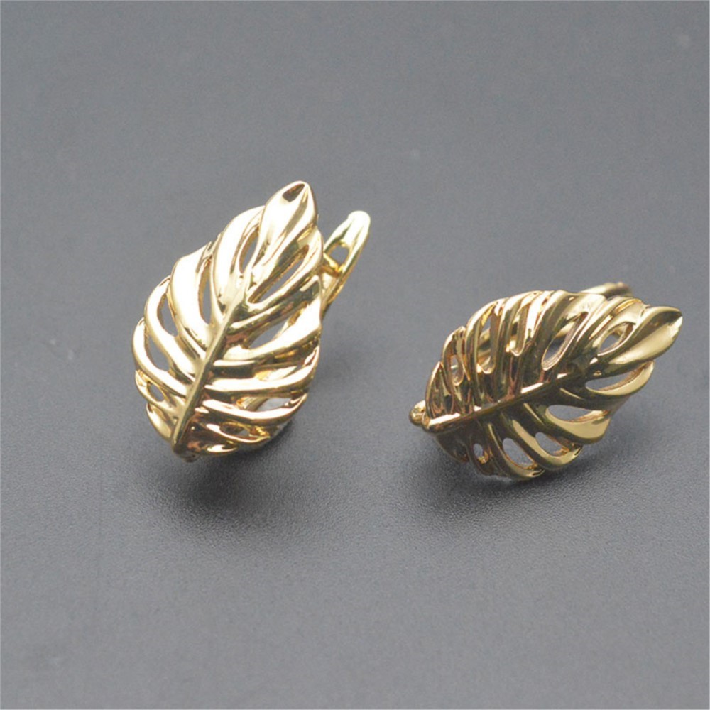 1/2개 18K 금도금 황동 잎 모양 속이 빈 패션 귀 - Gold Plated Ring 리뷰 및 가격