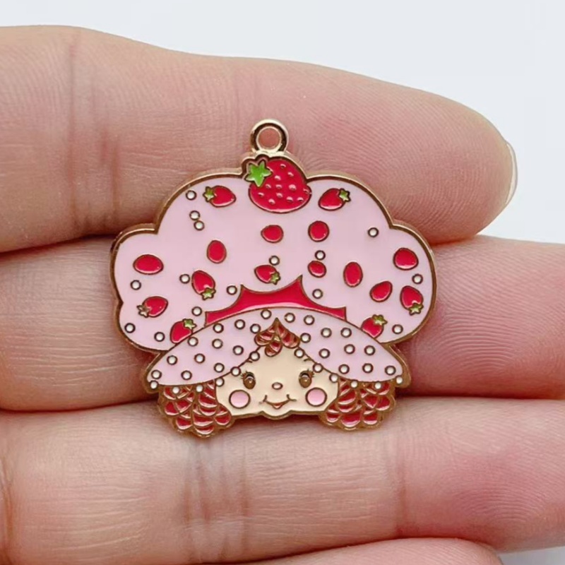 10pcs 귀여운 어린 소녀 에나멜 금속 보석 딸기 무 - Drop Earrings 리뷰 및 가격